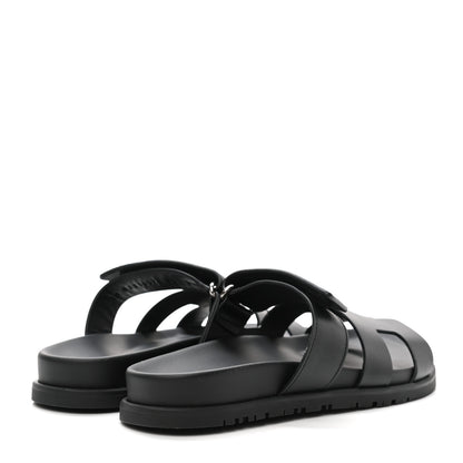 Hermes Calfskin Womens Chypre Sandals 36 Black 4 of 9