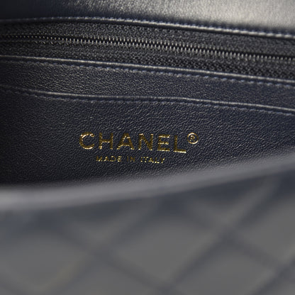 Chanel Lambskin Quilted Mini Rectangular Flap Dark Blue 8 of 10