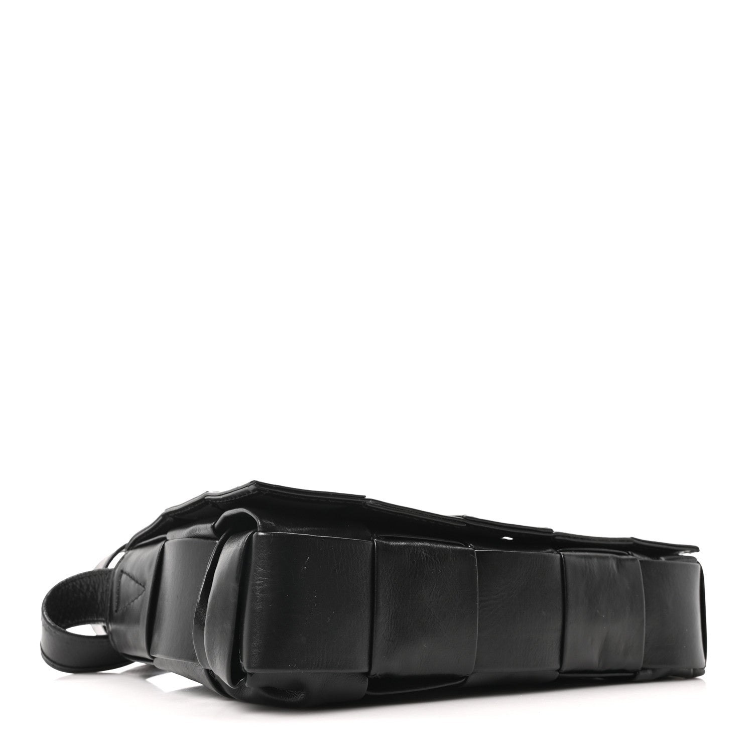 Bottega Veneta Paper Calfskin Maxi Intreccio Cassette Crossbody Bag Black 4 of 10