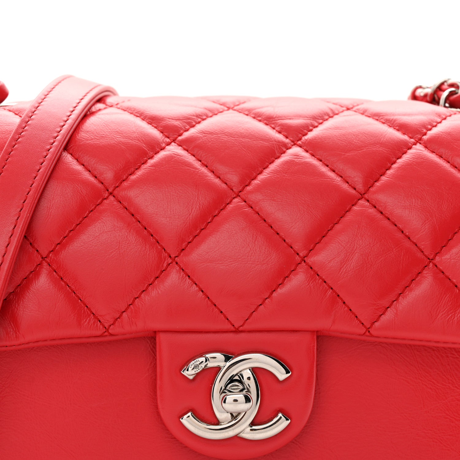 Chanel Aged Calfskin Quilted Express Zip Around Flap Red 8 of 10
