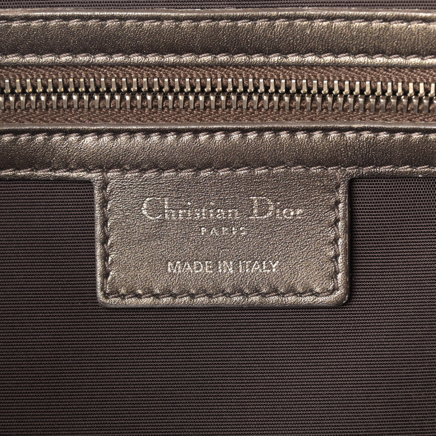 Christian Dior Metallic Canvas Cannage Small Panarea Tote Brown 5 of 7