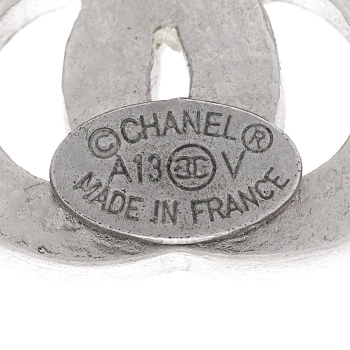 Chanel Crystal CC Earrings Silver 4 of 4
