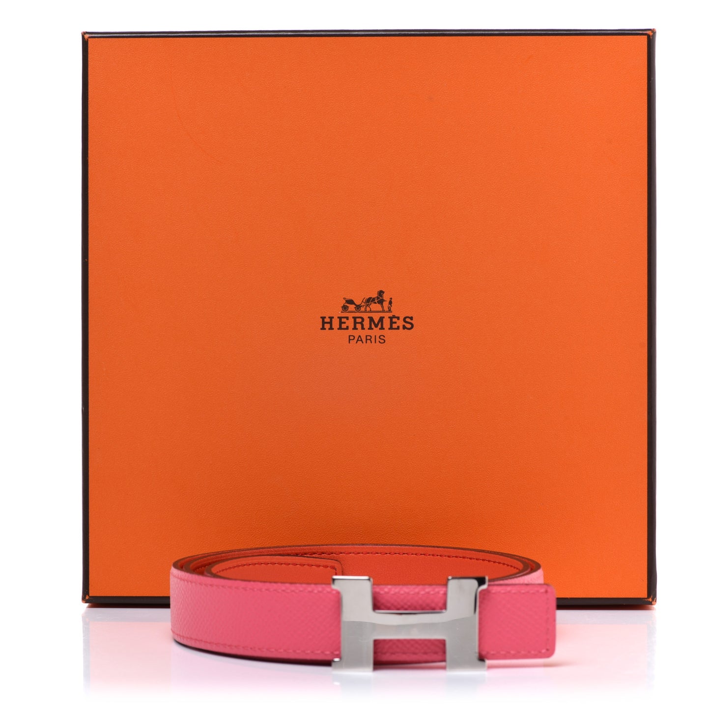 Swift Epsom 32mm Constance H Belt 80 Orange Poppy Rose Azalee