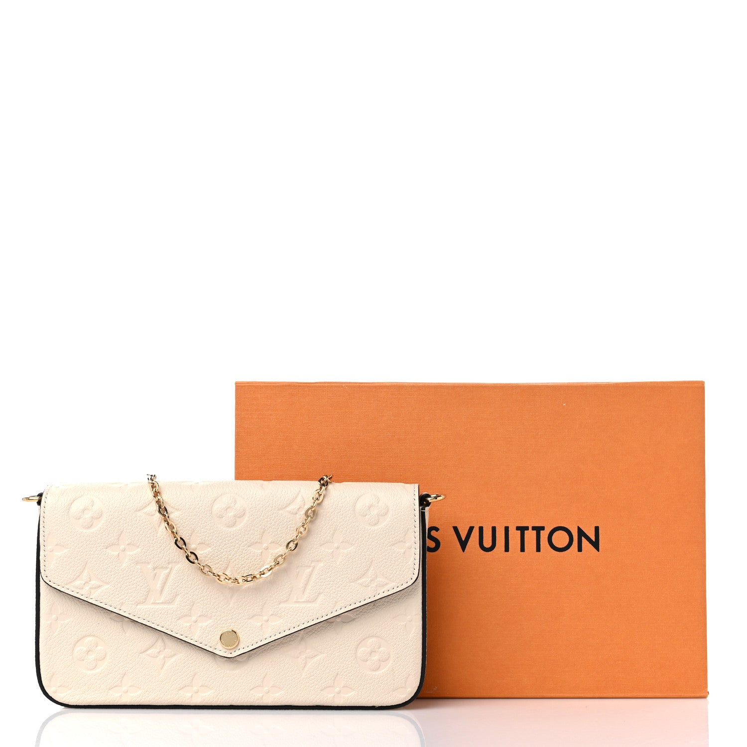Louis Vuitton Empreinte Pochette Felicie Chain Wallet Cream 10 of 10