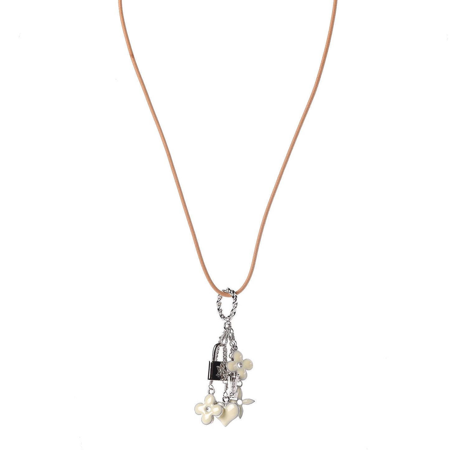 Sweet Monogram Pendant Necklace White
