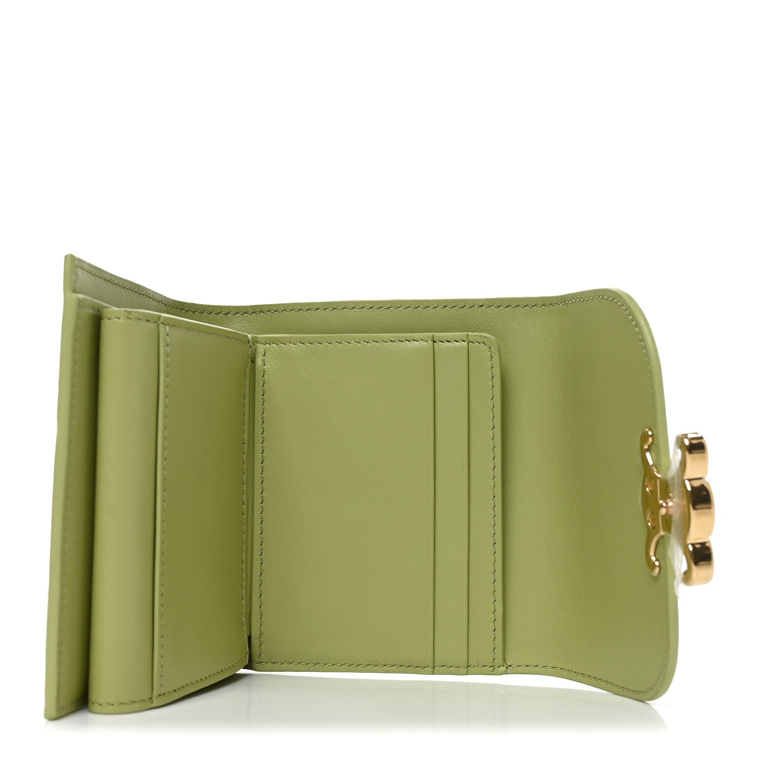 Celine Shiny Calfskin Small Triomphe Wallet Light Jade 5 of 7