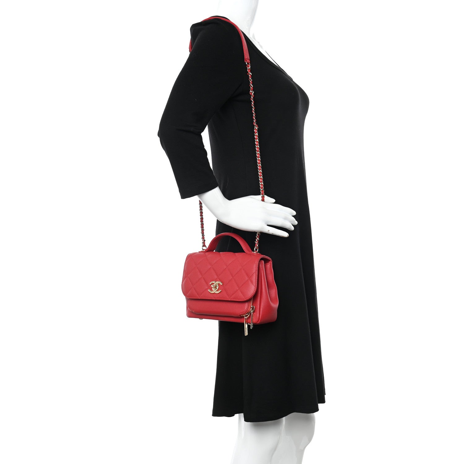 Chanel Caviar Quilted Small Business Affinity Flap Red 2 of 11