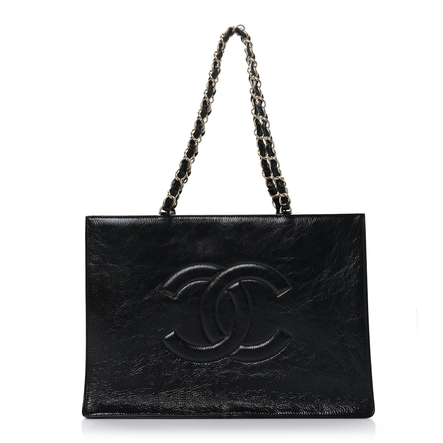 Chanel Shiny Aged Calfskin Shopping Bag Black 1 of 9