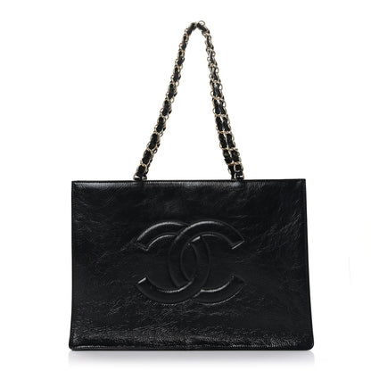 Chanel Shiny Aged Calfskin Shopping Bag Black 1 of 9