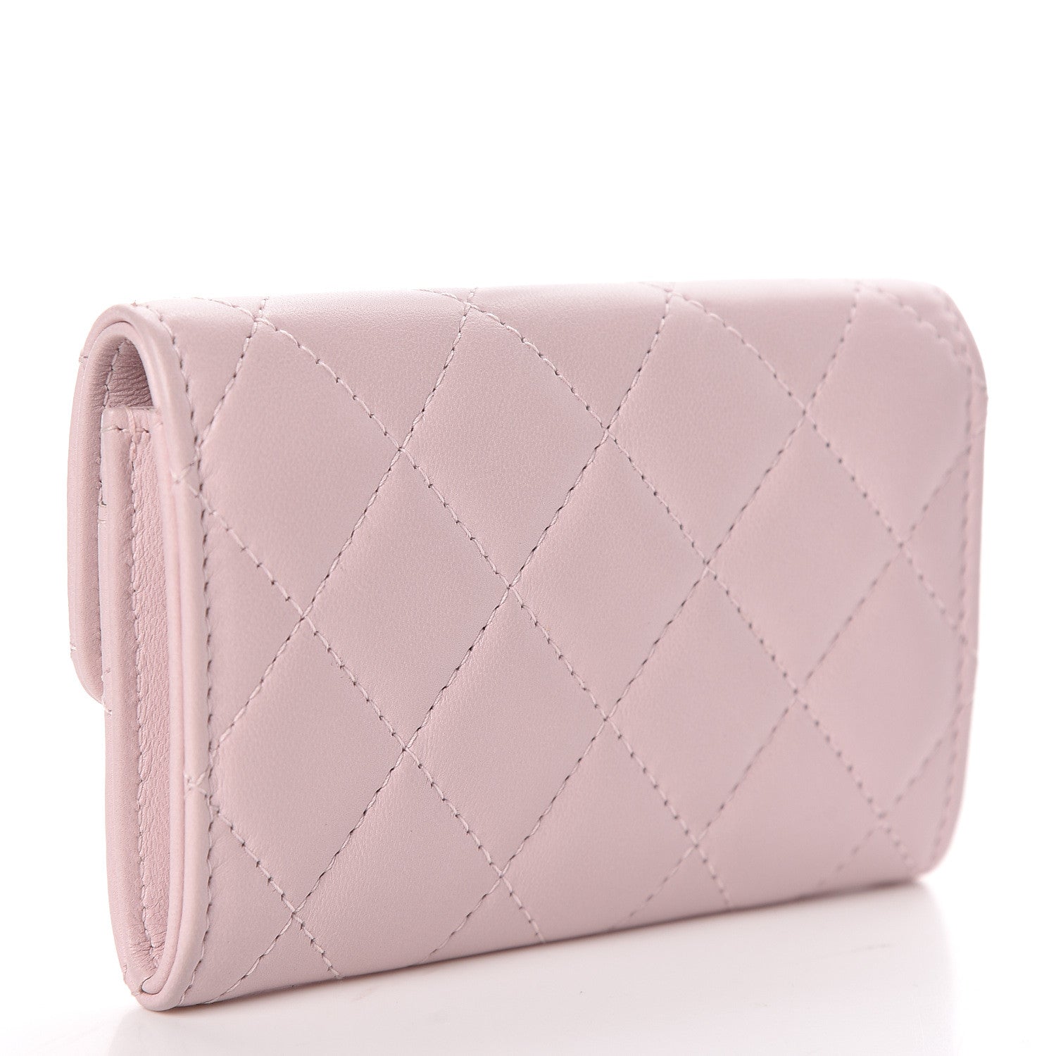 Chanel Lambskin Quilted Flap Card Holder Light Pink 3 of 9