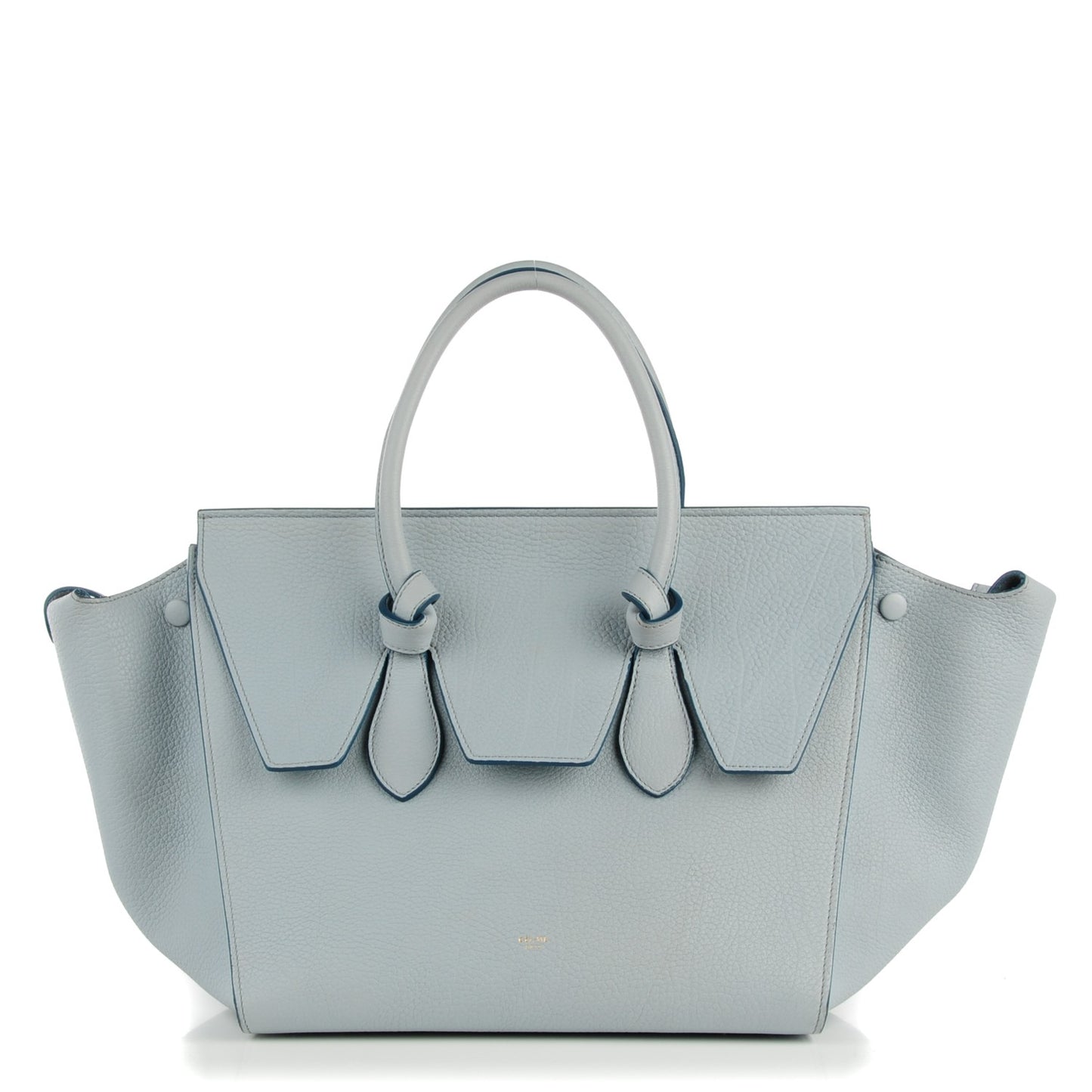 Crisped Calfskin Small Tie Knot Tote Powder Blue