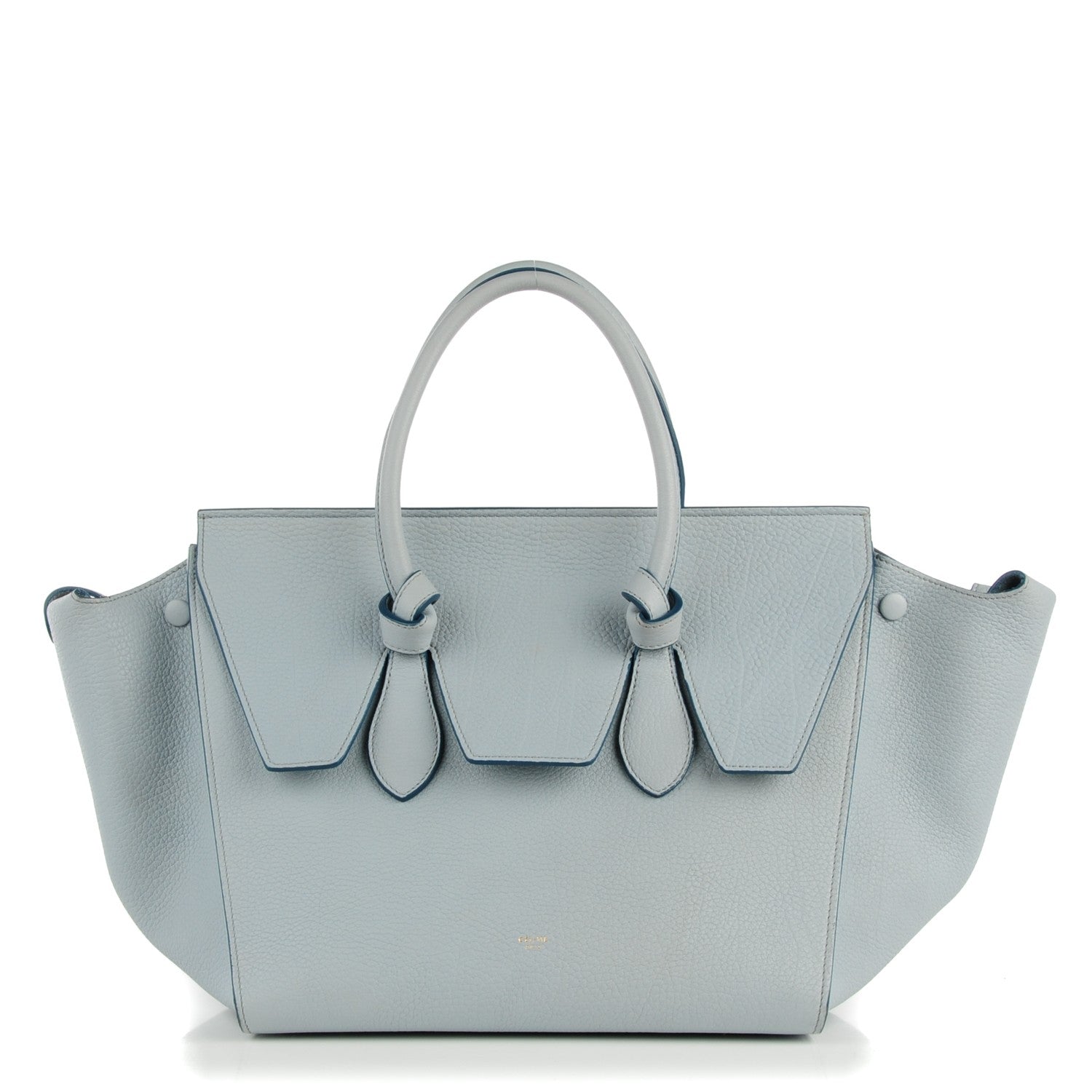 Celine Crisped Calfskin Small Tie Knot Tote Powder Blue 1 of 9