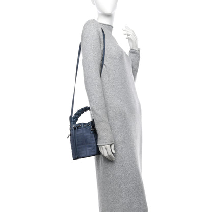 Fendi Canvas Vitello Grace F is Fendi FF Embroidered Mini Mon Tresor Bucket Bag Mirto 2 of 11