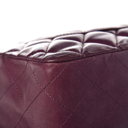 Chanel Lambskin Quilted Jumbo Single Flap Dark Violet 14 of 14