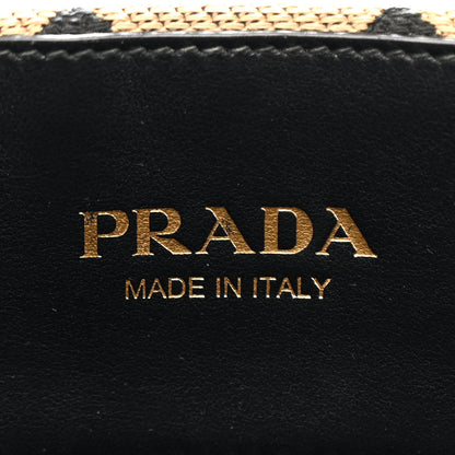 Prada Jacquard Saffiano Triangolo Symbole Embroidered Large Tote Black Corda 6 of 12