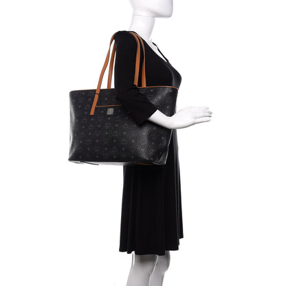 MCM Visetos Medium Anya Shopper Tote Black 2 of 9