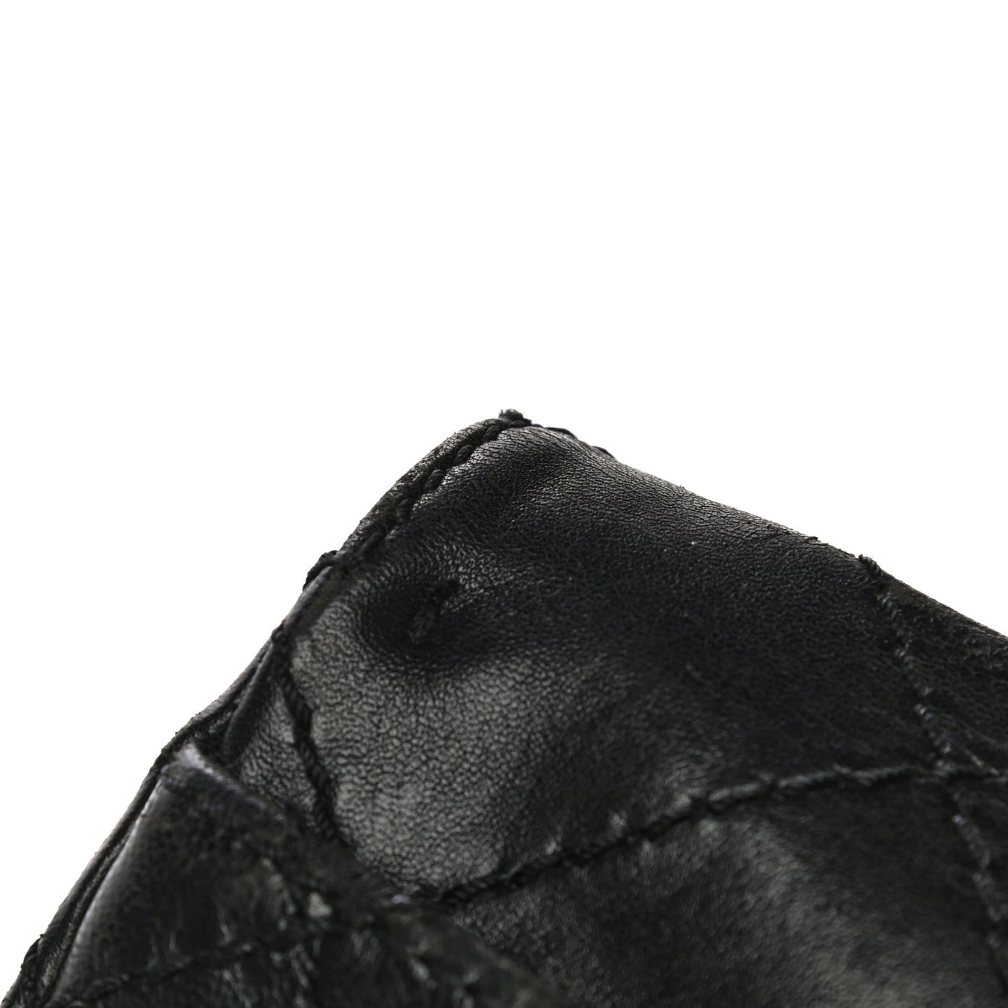 Lambskin Small Stitched Mini Flap Black