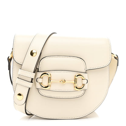 Gucci Azalea Calfskin Mini Horsebit 1955 Rounded Shoulder Bag Mystic White 1 of 10