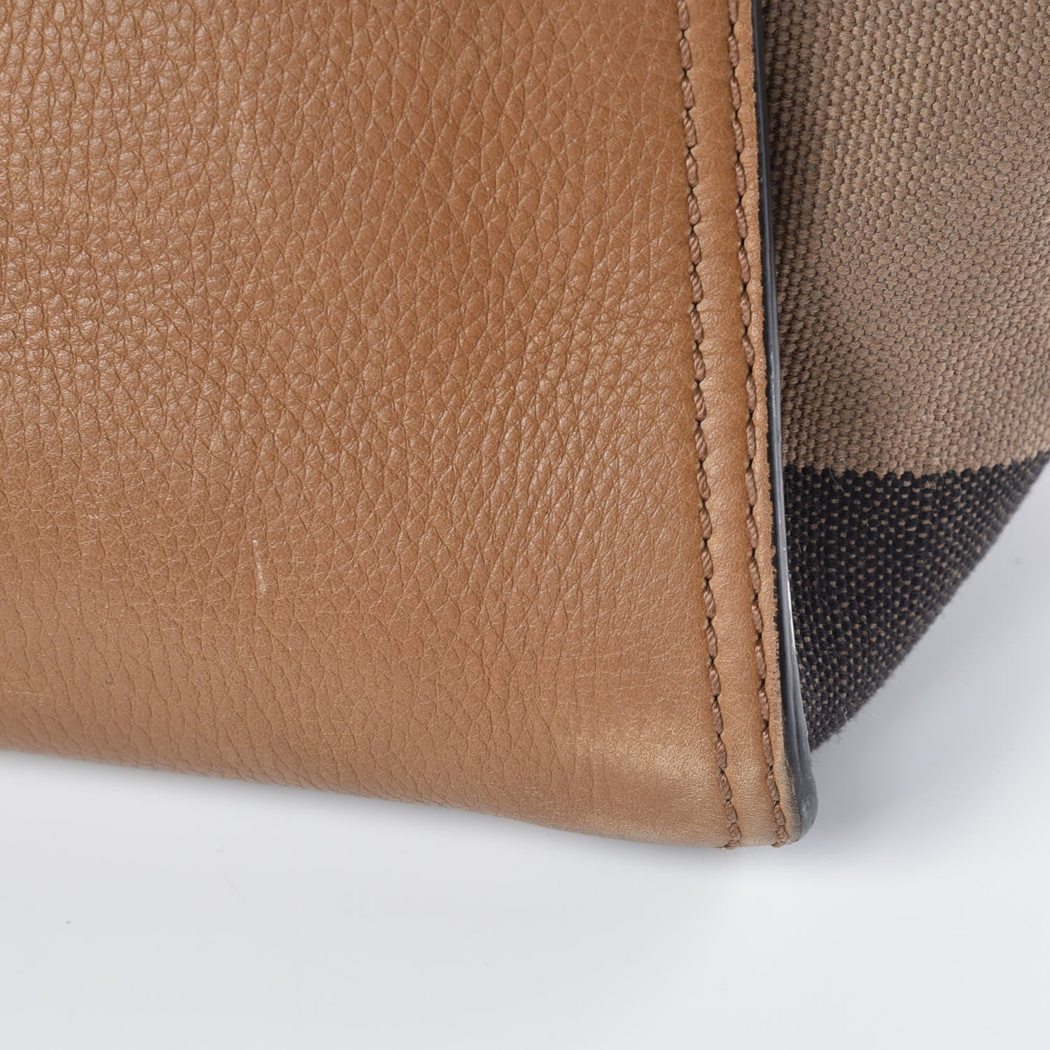 Burberry Mega Check Grained Calfskin Medium Harcourt Satchel Saddle Brown 20 of 28