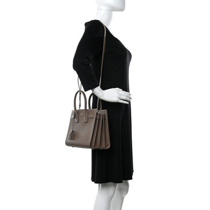 Saint Laurent Grained Calfskin Topstich Baby Sac De Jour Taupe 2 of 9