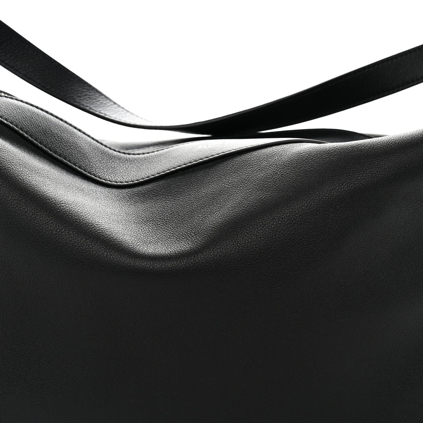Supple Calfskin Large Romy Shoulder Bag Black