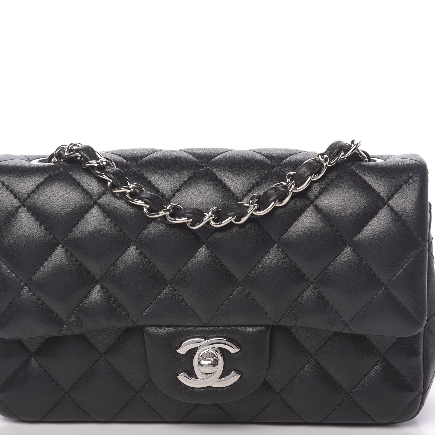 Chanel Lambskin Quilted Mini Rectangular Flap Black 10 of 11