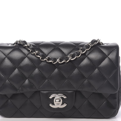 Chanel Lambskin Quilted Mini Rectangular Flap Black 10 of 11