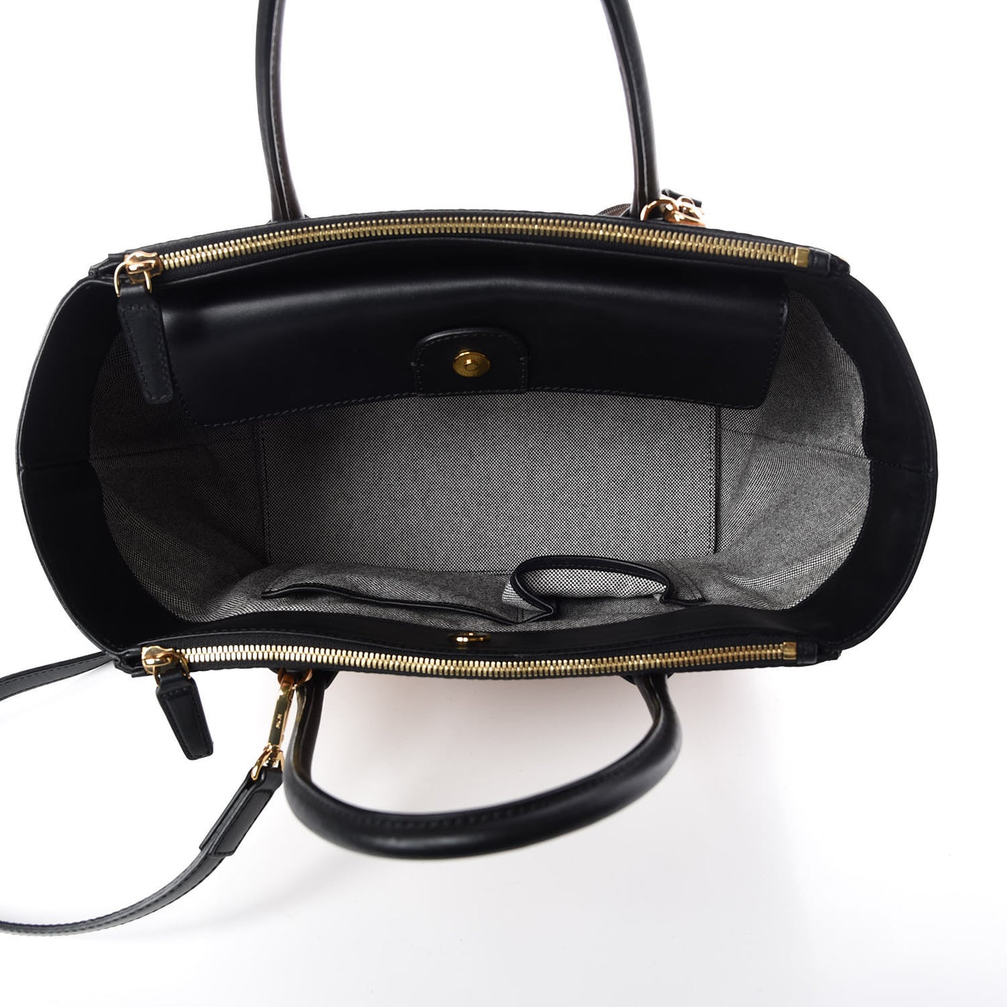 Visetos Medium Kathy Double Zip Tote Cognac Black