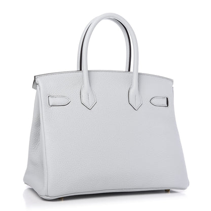 Hermes Taurillon Clemence Birkin 30 Bleu Pale 3 of 11