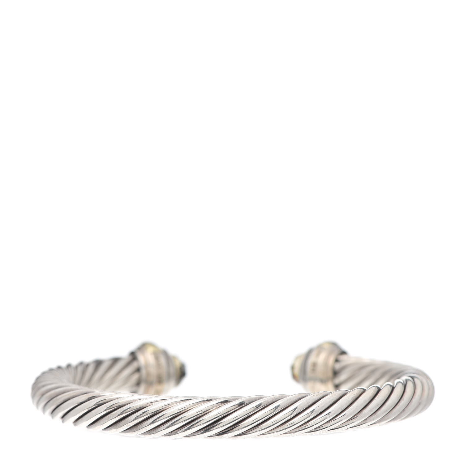 David Yurman Sterling Silver 14K Yellow Gold Lemon Citrine 7mm Cable Classics Bracelet 3 of 5