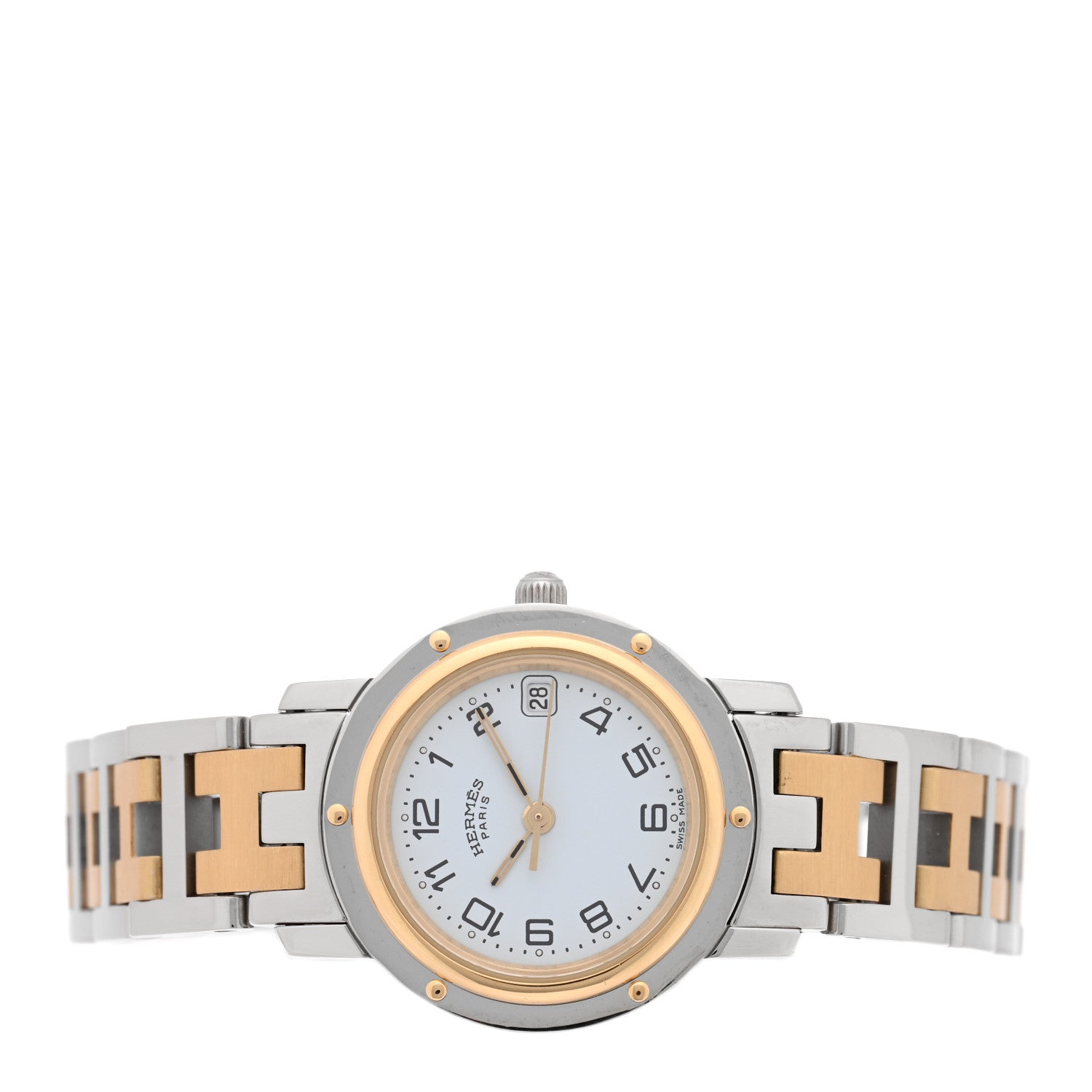 Hermes Stainless Steel 24mm Clipper Quartz Watch Gold 2 of 4