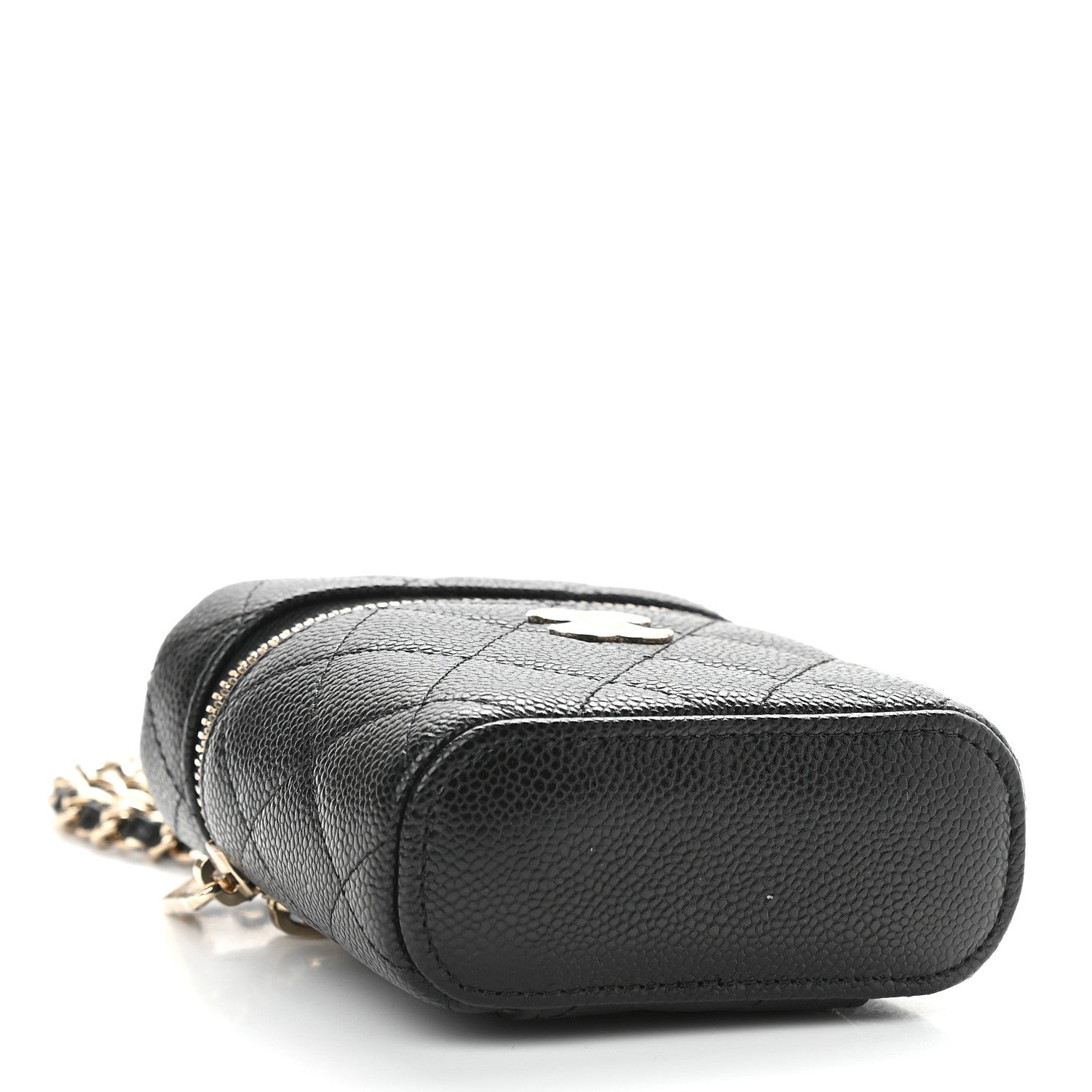 Chanel Caviar Quilted Small Handle With Care Vanity Case With Chain Black 4 of 9
