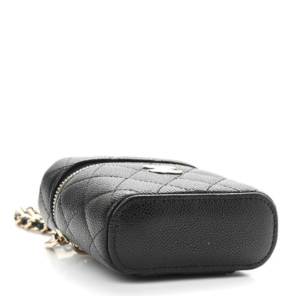 Chanel Caviar Quilted Small Handle With Care Vanity Case With Chain Black 4 of 9
