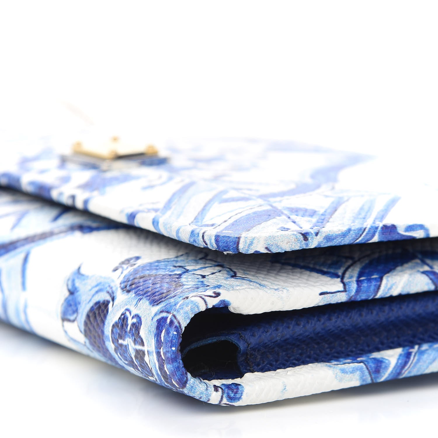 Dolce & Gabbana Dauphine Majolica Printed Mini Sicily Von Bag White Blue 10 of 10