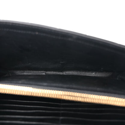 Saint Laurent Grain De Poudre Mixed Matelasse Triquilt Monogram Chain Wallet Black 5 of 10
