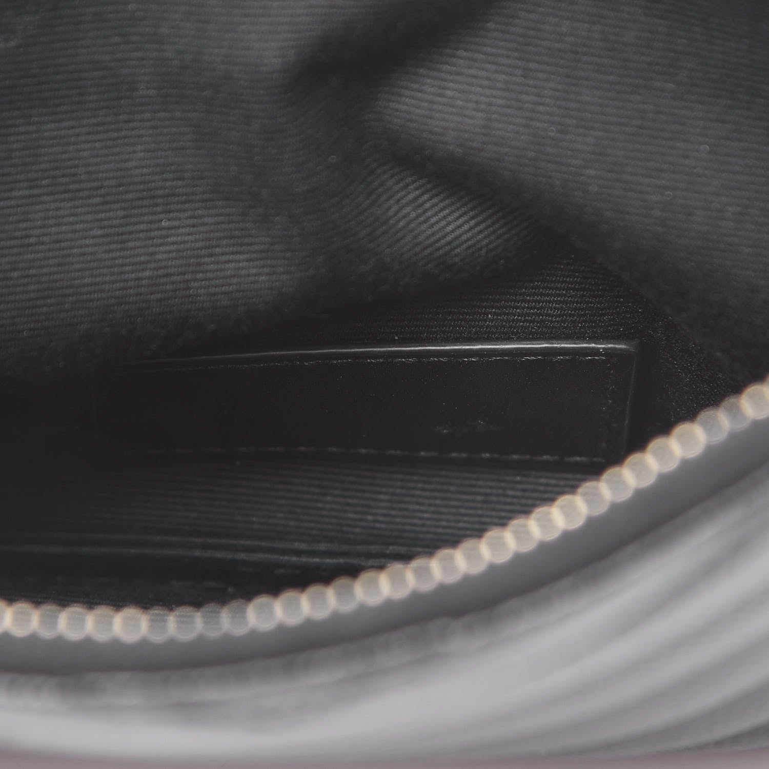 Saint Laurent Grain De Poudre Chevron Monogram Bill Pouch Black 7 of 7