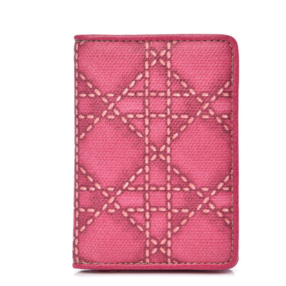 Christian Dior Canvas Cannage Lady Dior Card Holder Pink 1 of 8
