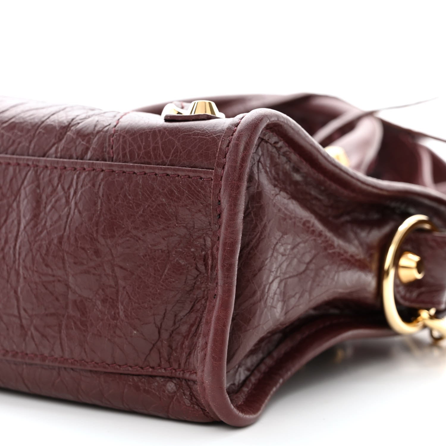 Balenciaga Agneau Classic Gold Hardware Mini City Burgundy 10 of 10