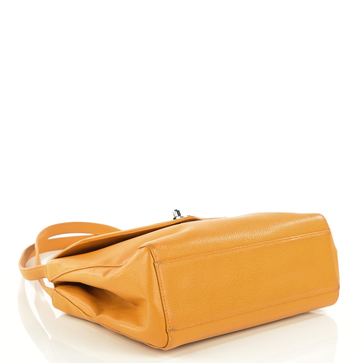 Caviar Flap Shoulder Bag Orange
