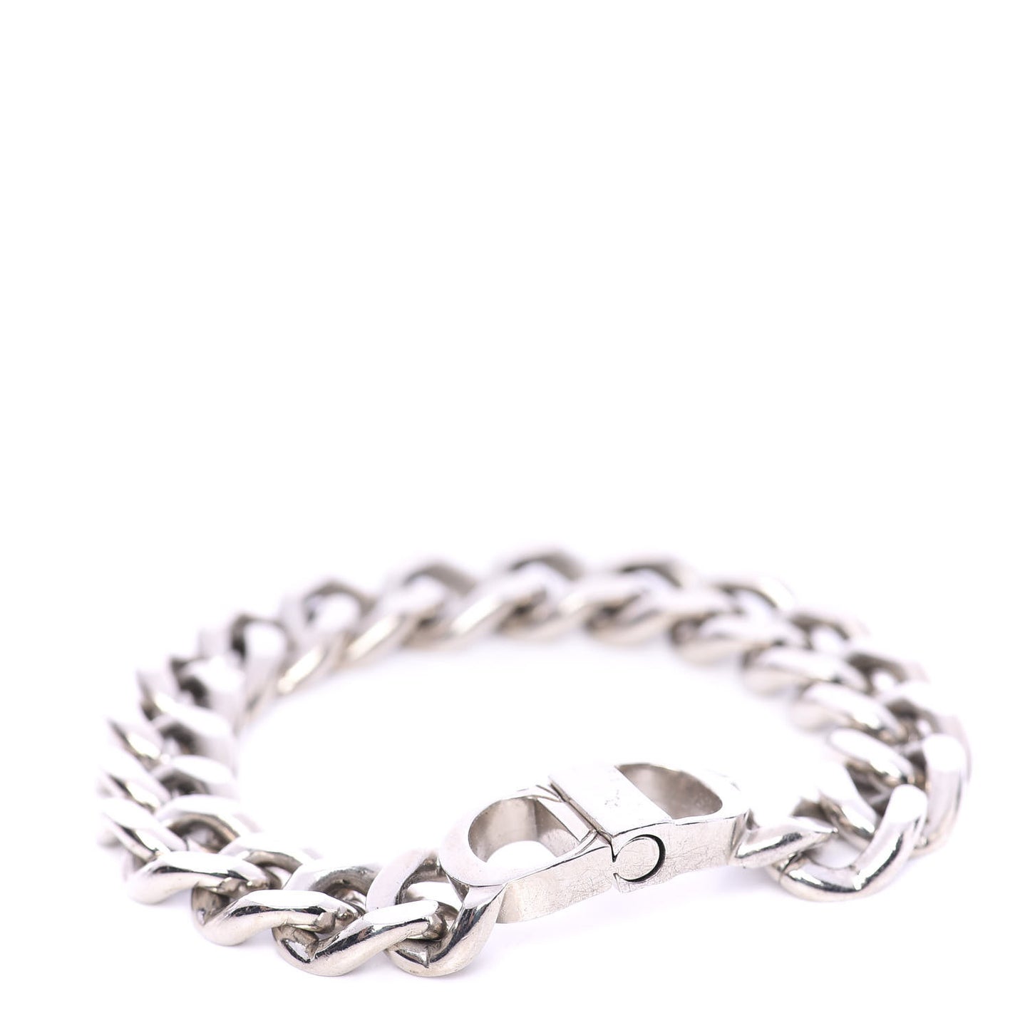 Brass CD Icon Chain Bracelet Silver