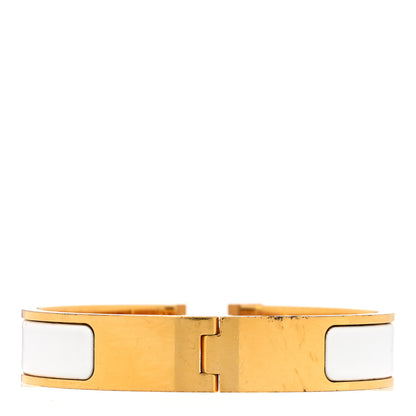 Hermes Enamel Narrow Clic Clac H Bracelet PM White 3 of 4