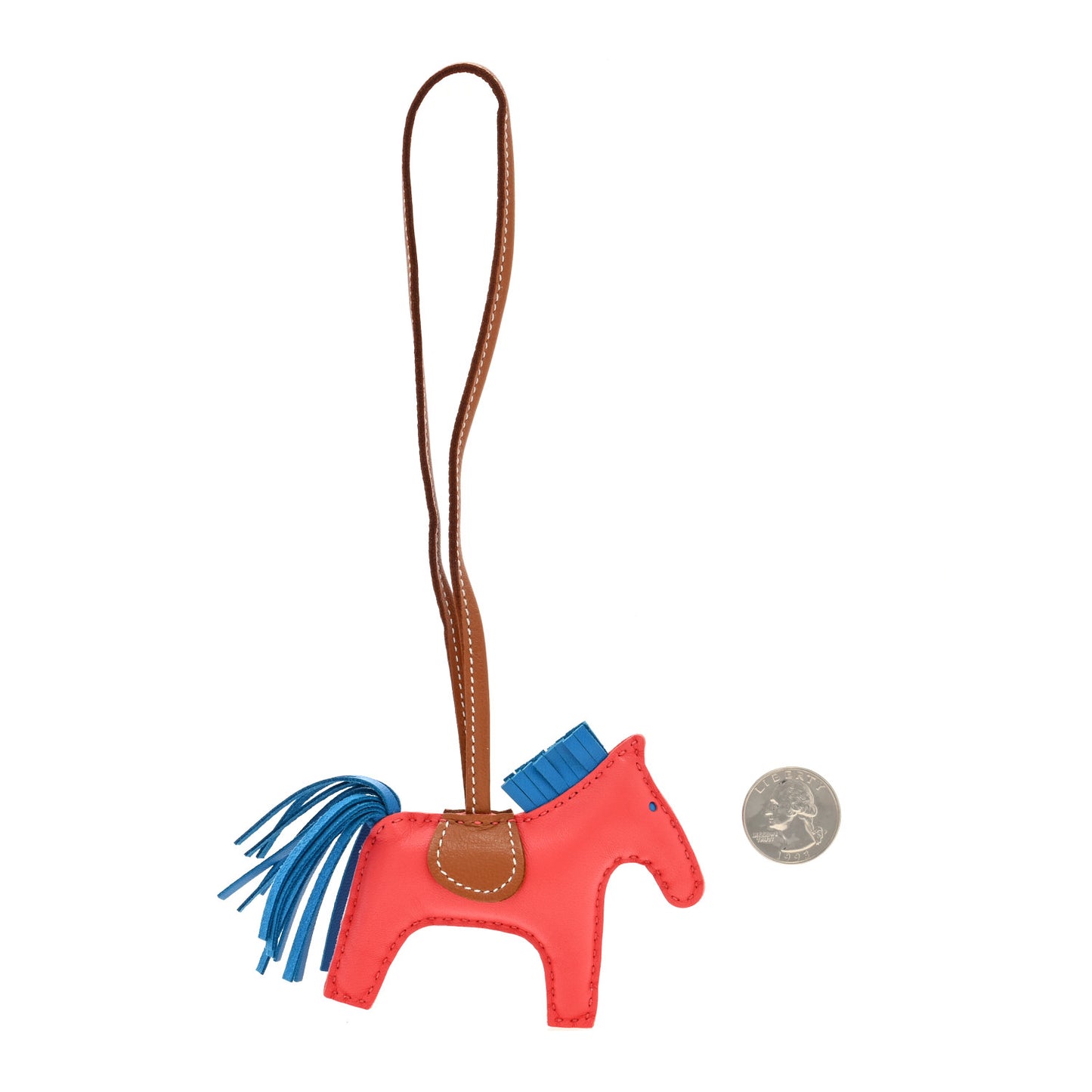 Milo Lambskin Grigri Rodeo Horse Bag Charm PM Rose Texas Bleu Zanzibar Gold
