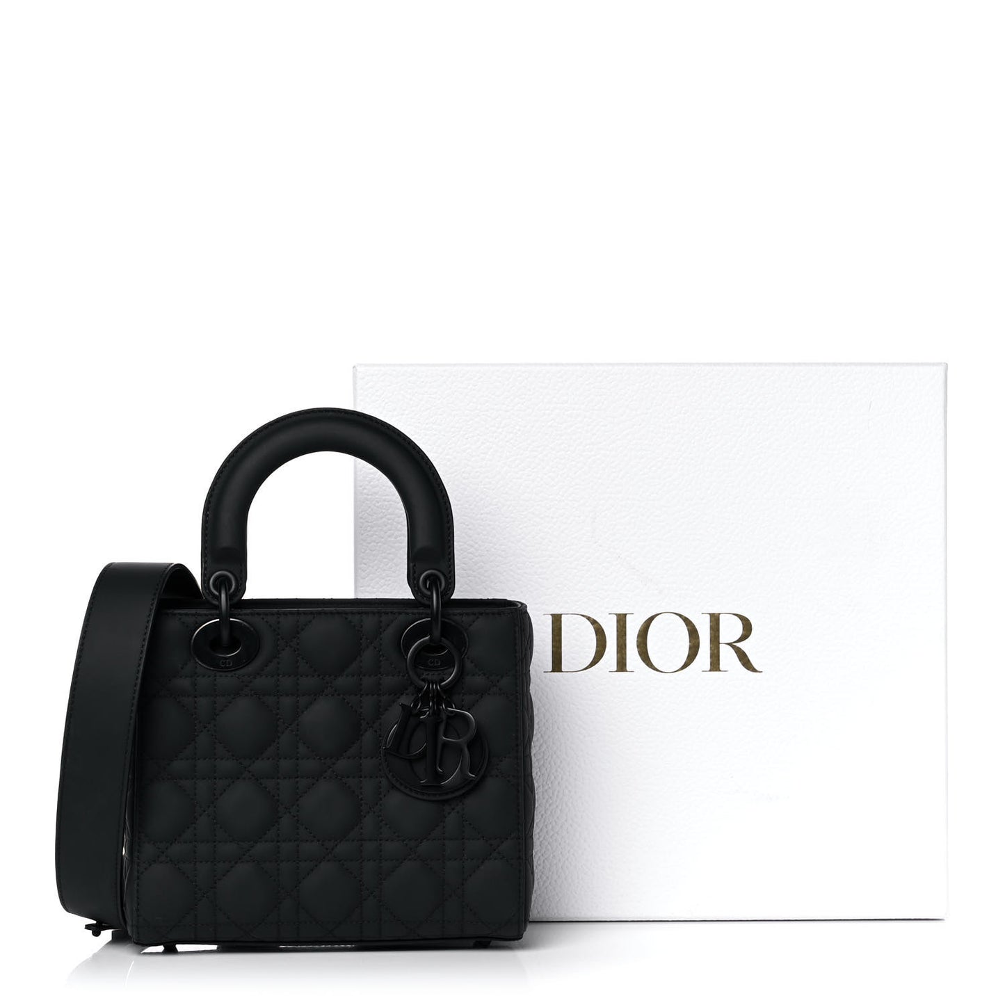 Ultra Matte Calfskin Cannage Small My ABCDior Lady Dior Black