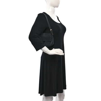Fendi Calfskin Romano Selleria Baguette Black 2 of 9