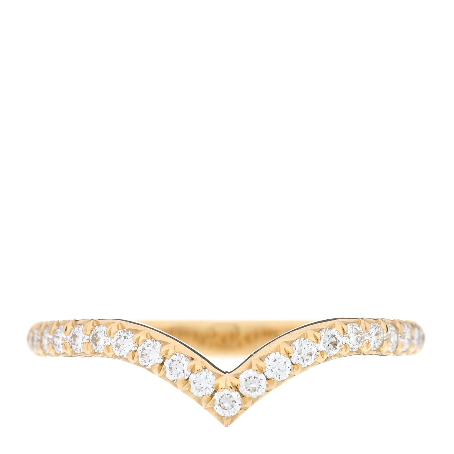 Tiffany 18K Yellow Gold Diamond Soleste V Band Ring 50 5.5 1 of 4