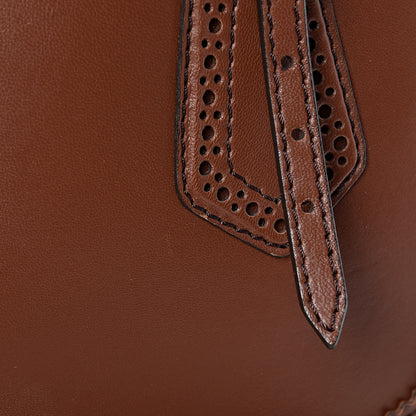 Burberry Bridle Calfskin Broguing Small Orchard Bowling Bag Dark Tan 13 of 13