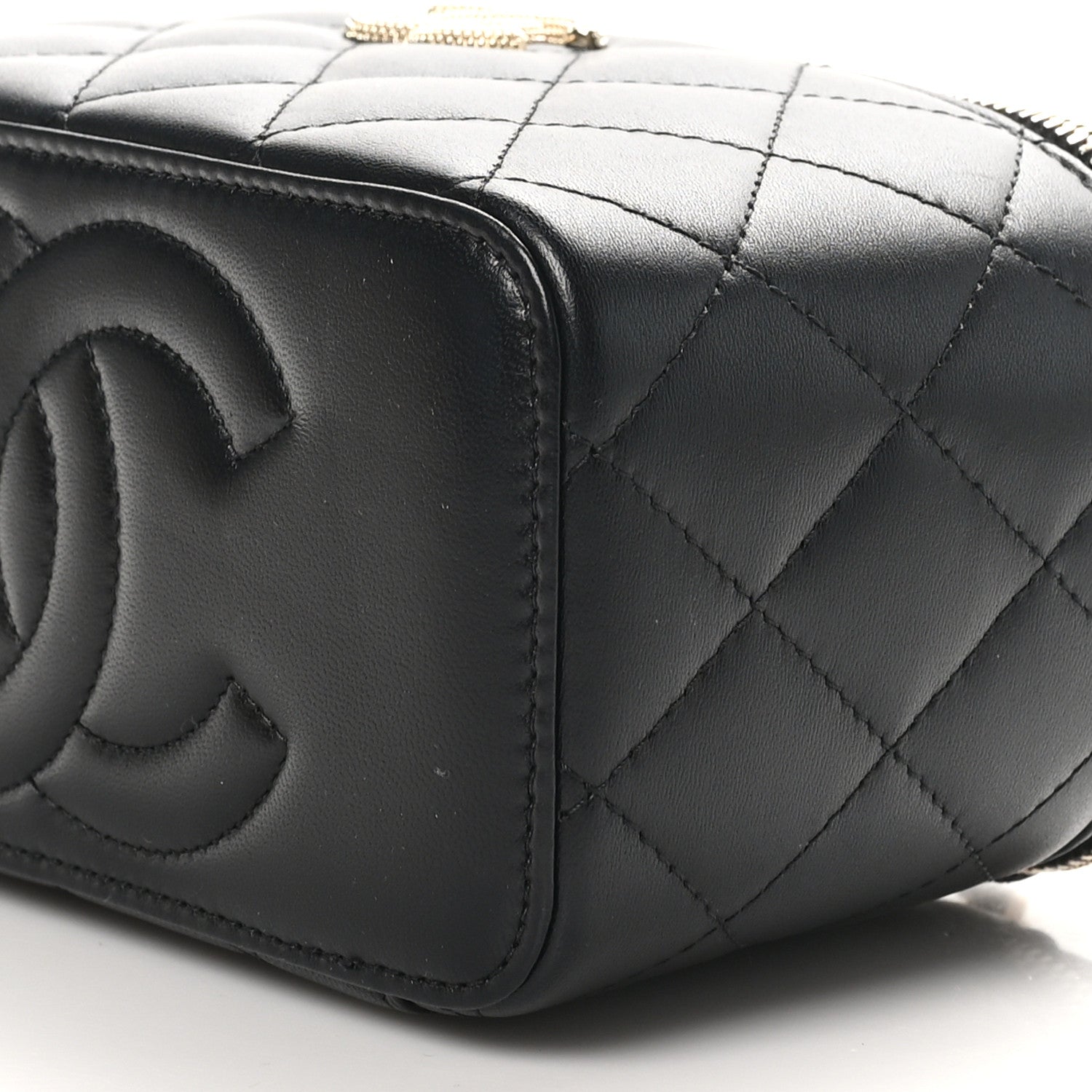 Chanel Lambskin Quilted Small Vanity Case With Chain Black 11 of 11