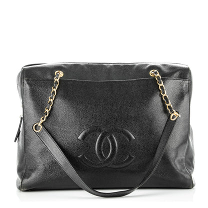 Chanel Caviar Large CC Shoulder Bag Black 1 of 12