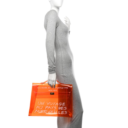 Hermes Vinyl Souvenir De L'Exposition Kelly Orange 2 of 12