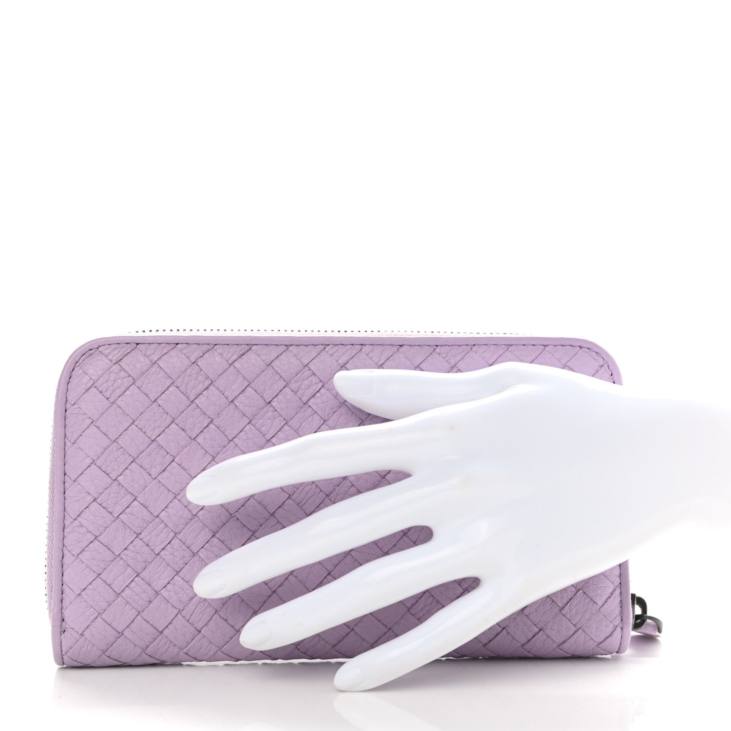 Bottega Veneta Nappa Intrecciato Zip Around Wallet Lilac 2 of 10